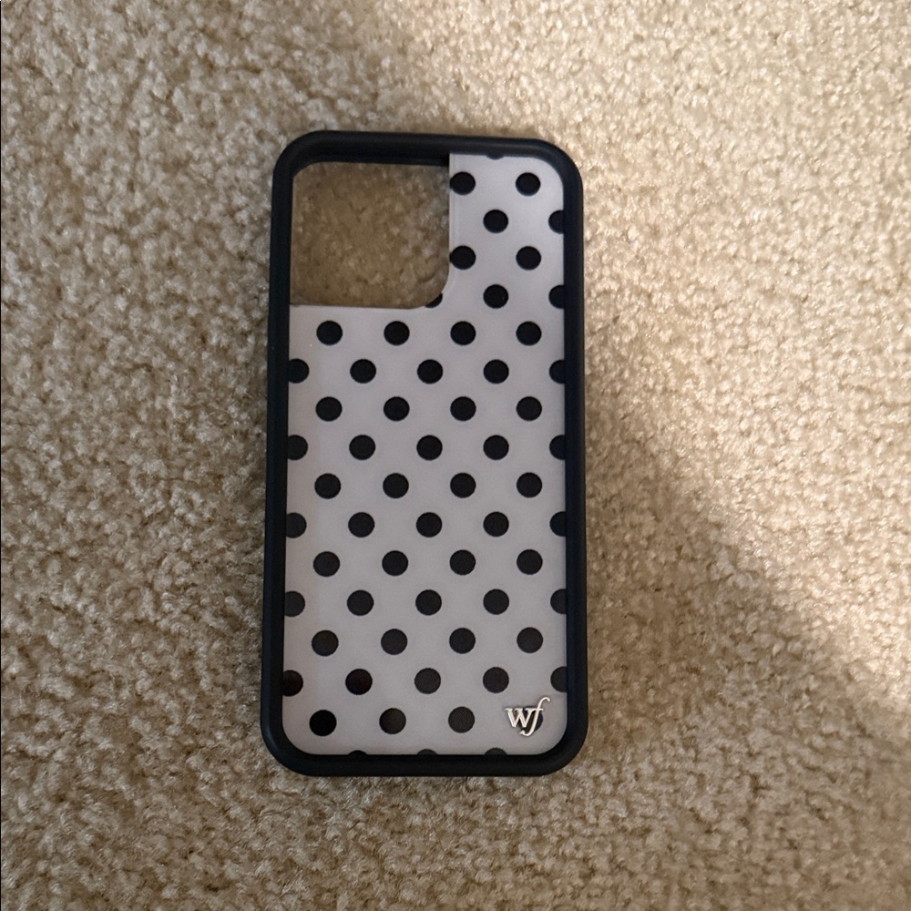 Polka Dot Phone Case - Black and White wildflower